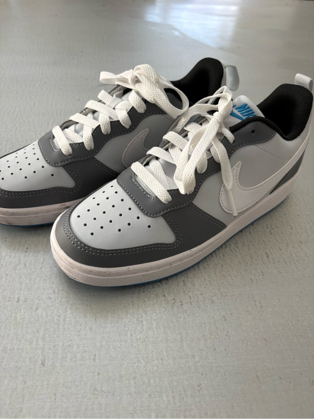 Kids Low-Top Sneakers in White and Gray - Lightweight Casual Shoes